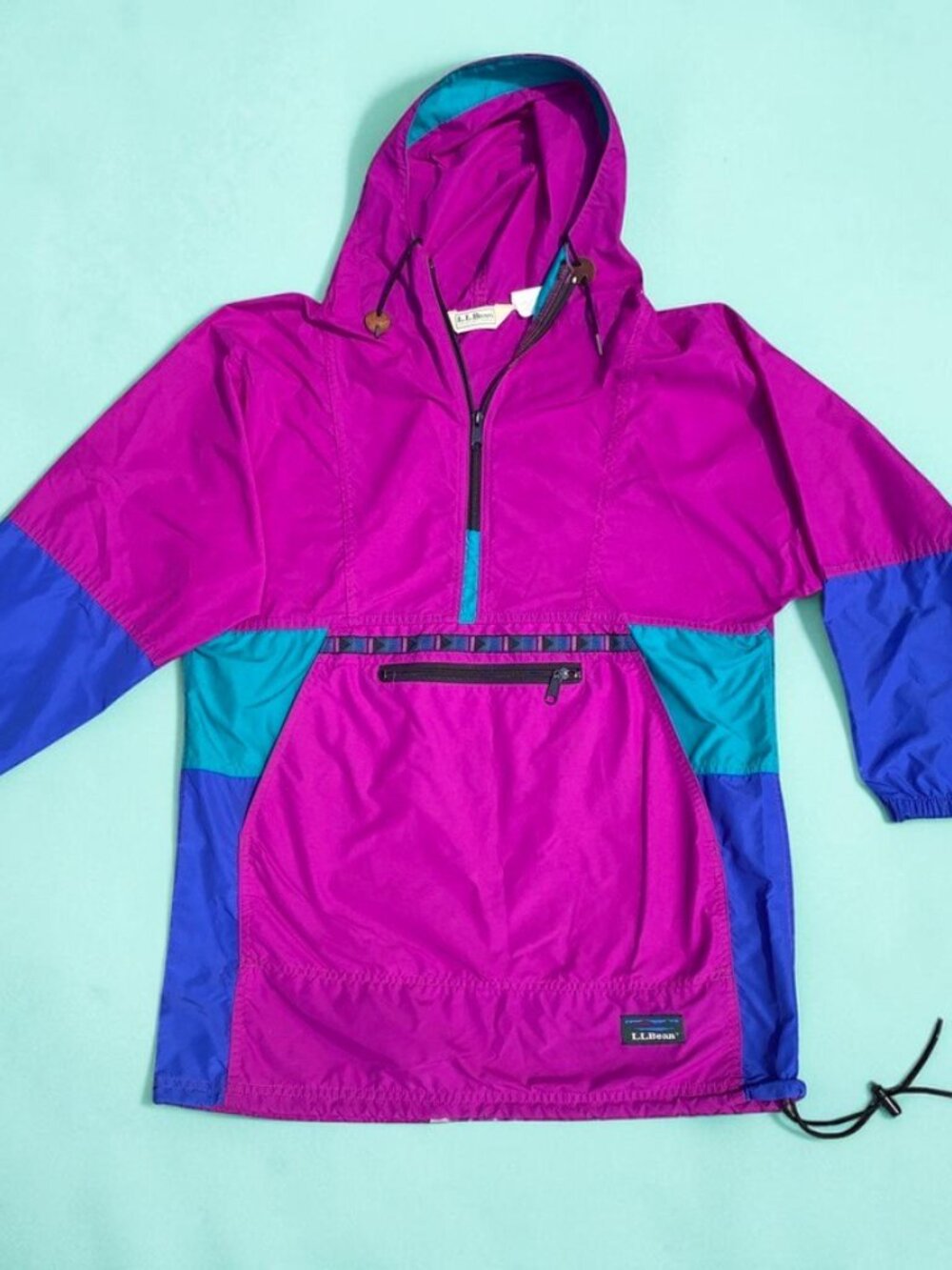 Vintage LL Bean Anorak Windbreaker Jacket Colorblock